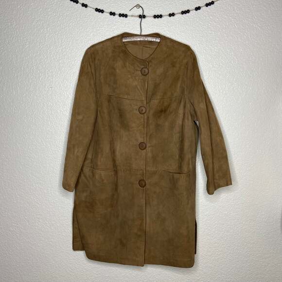 Vintage Jackets & Blazers - Vintage Suede Boho Brown Peacoat